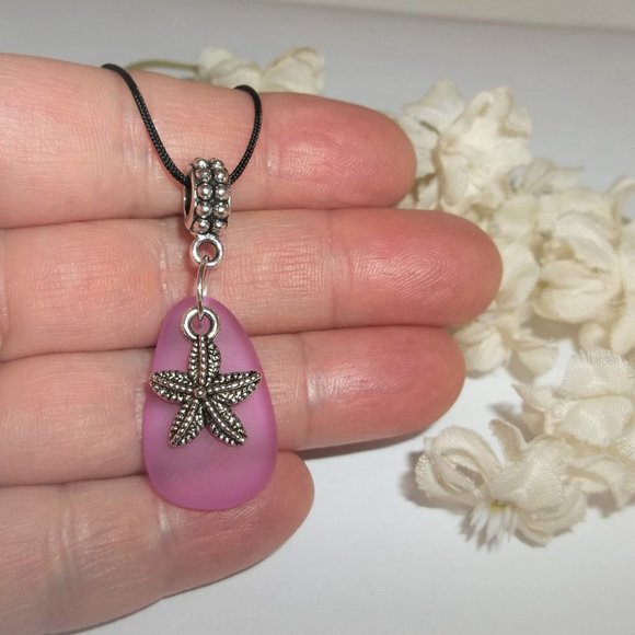 Starfish Necklace Silver and Purple Beach Vacation Themed Jewelry Set Ocean 7062 - Picture 7 of 11